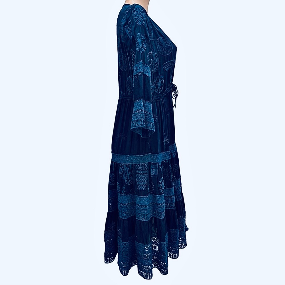 Johnny Was Fionah Alenia Kimono Top Blue Night Women’s Small NWT - Picture 4 of 6